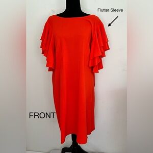 London Times Dress, Reddish Orange Color size 16